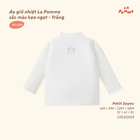 LP - Áo giữ nhiệt La Pomme sắc màu kẹo ngọt - Trắng - 3-4Y - SS26.T8A