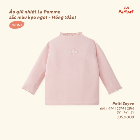 LP - Áo giữ nhiệt La Pomme sắc màu kẹo ngọt - Hồng (Đào) - 3-4Y - SS26.T8A