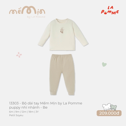 LP - Bộ dài tay Mềm Mịn by La Pomme puppy nhí nhảnh - Be - 6-9M - SS26.T8A