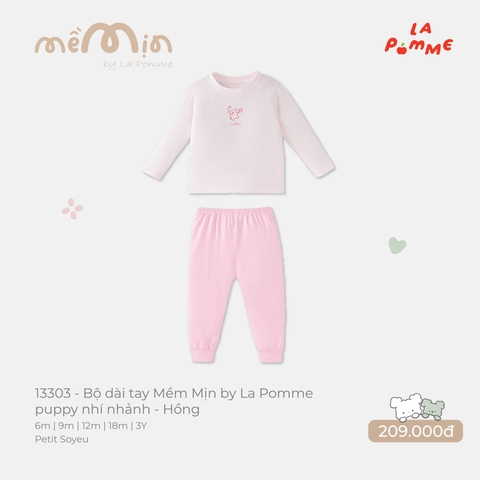 LP - Bộ dài tay Mềm Mịn by La Pomme puppy nhí nhảnh - Hồng - 2-3Y - SS26.T8A