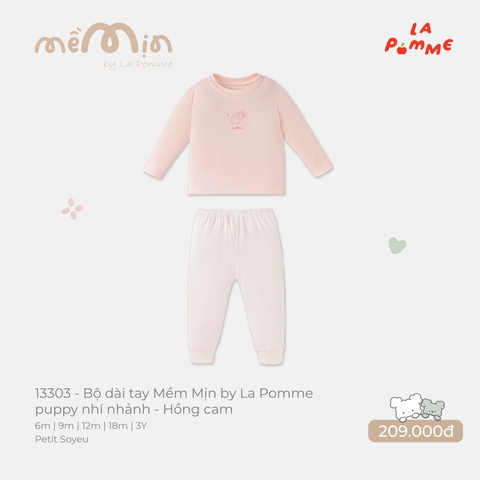 LP - Bộ dài tay Mềm Mịn by La Pomme puppy nhí nhảnh - Hồng cam - 2-3Y - SS26.T8A