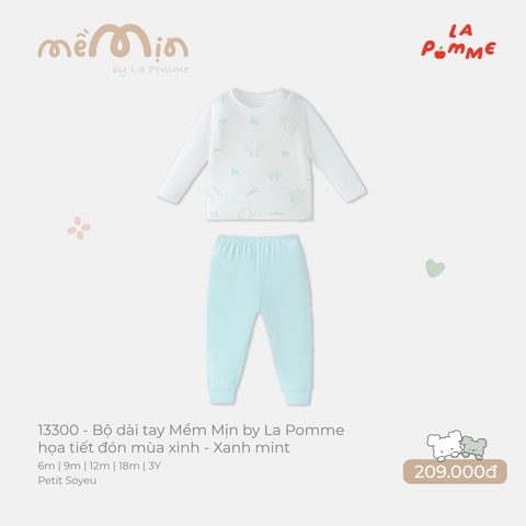 LP - Bộ dài tay Mềm Mịn by La Pomme họa tiết đón mùa xinh - Xanh mint - 18-24M - SS26.T8A
