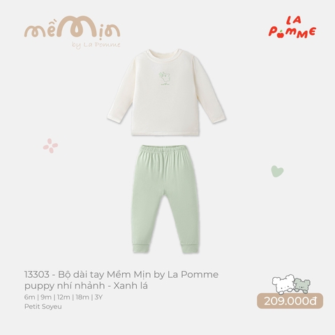 LP - Bộ dài tay Mềm Mịn by La Pomme puppy nhí nhảnh - Xanh lá - 2-3Y - SS26.T8A
