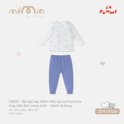 LP - Bộ dài tay Mềm Mịn by La Pomme họa tiết đón mùa xinh - Xanh dương - 2-3Y - SS26.T8A
