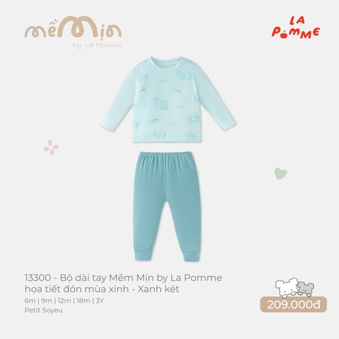 LP - Bộ dài tay Mềm Mịn by La Pomme họa tiết đón mùa xinh - Xanh két - 2-3Y - SS26.T8A