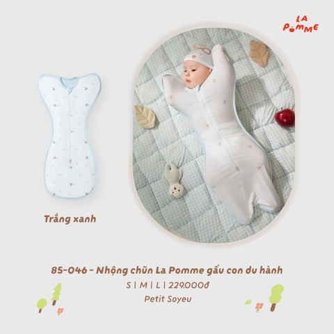 LP - Nhộng chũn La Pomme gấu con du hành - Trắng Xanh - M - SS26.T8B