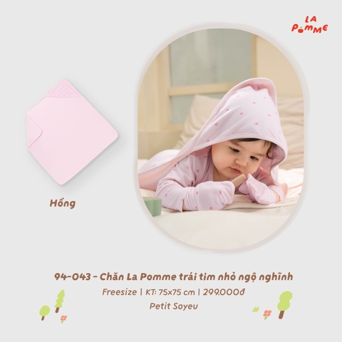 LP - Chăn La Pomme trái tim nhỏ ngộ nghĩnh - Hồng - FS - SS26.T8B