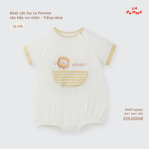 LP - Body cộc tay La Pomme căn bếp vui nhộn - Trắng Vàng - 3-6M - SS26.T8B
