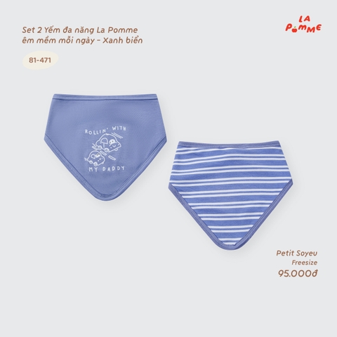 LP - Set 2 Yếm đa năng La Pomme êm mềm mỗi ngày - Xanh biển - FS - SS26.T8B
