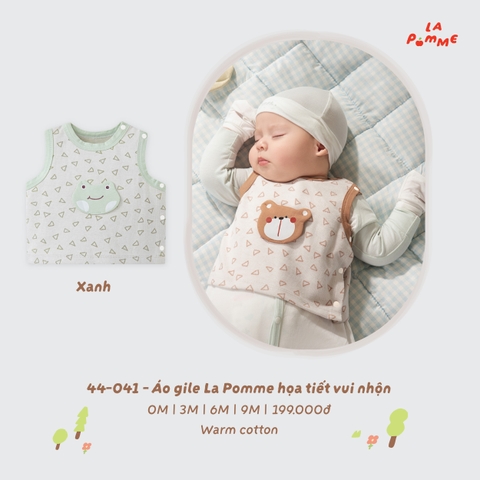 LP - Áo gile La Pomme họa tiết vui nhộn - Xanh - 9-12M - SS26.T8B