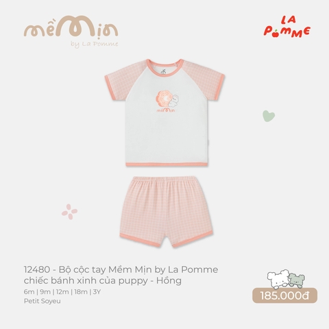 LP - Bộ cộc tay Mềm Mịn by La Pomme chiếc bánh xinh của puppy - Hồng - 2-3Y - SS26.T8B