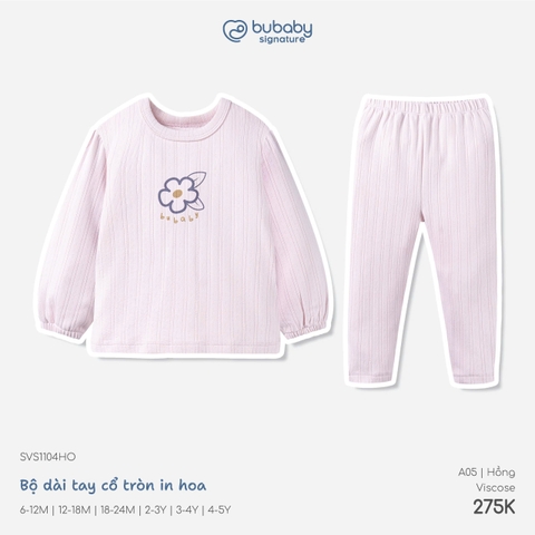 BU - Bộ dài tay cổ tròn in hoa - SVS1104HO - Hồng - 2-3Y - SS26.T8C