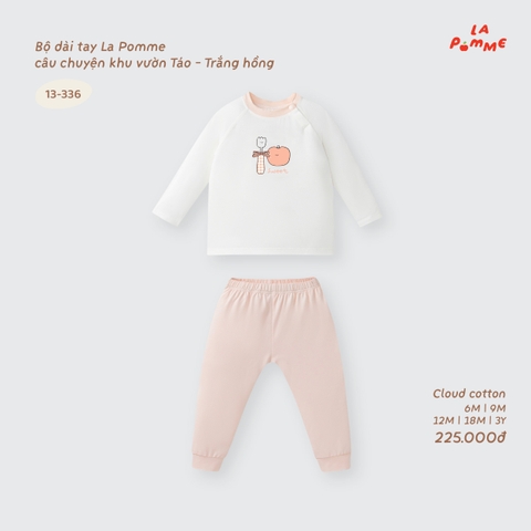LP - Bộ dài tay La Pomme câu chuyện khu vườn Táo - Trắng Hồng - 2-3Y -SS26.T9A