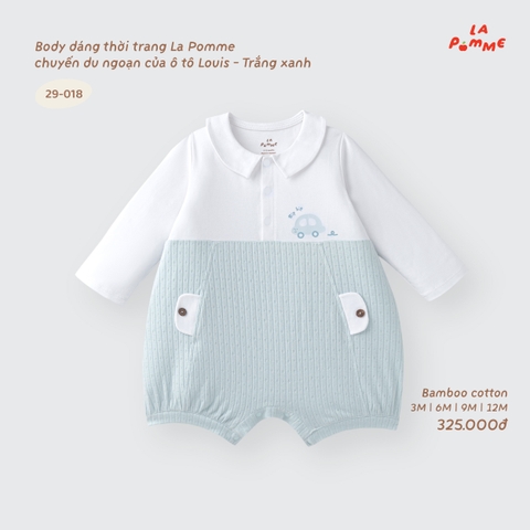LP - Body dáng thời trang La Pomme chuyến du ngoạn của ô tô Louis - Trắng Xanh - 12-18M -SS26.T9A