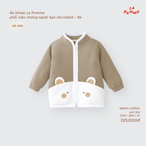 LP - Áo khoác La Pomme phối màu những người bạn nhí nhảnh - Be - 2-3Y -SS26.T9A