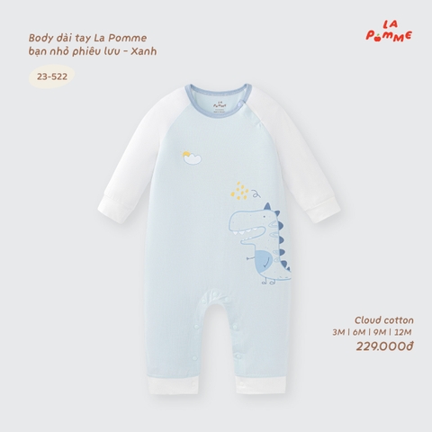 LP - Body dài tay La Pomme bạn nhỏ phiêu lưu - Xanh - 3-6M -SS26.T9A