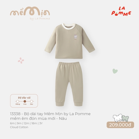 LP - Bộ dài tay Mềm Mịn by La Pomme mềm êm đón mùa mới - Nâu - 2-3Y -SS26.T9A