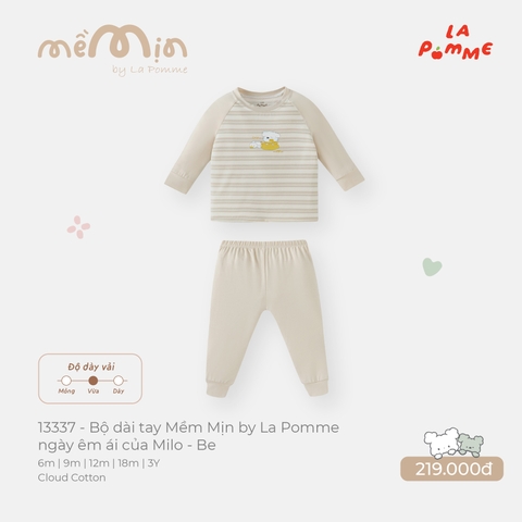 LP - Bộ dài tay Mềm Mịn by La Pomme ngày êm ái của Milo - Be - 12-18M -SS26.T9A