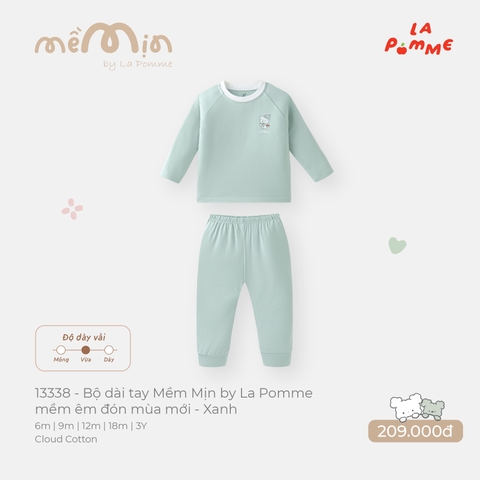 LP - Bộ dài tay Mềm Mịn by La Pomme mềm êm đón mùa mới - Xanh - 2-3Y -SS26.T9A