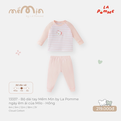 LP - Bộ dài tay Mềm Mịn by La Pomme ngày êm ái của Milo - Hồng - 12-18M -SS26.T9A