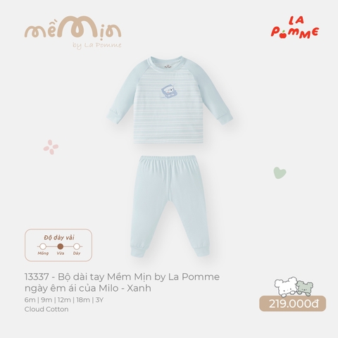 LP - Bộ dài tay Mềm Mịn by La Pomme ngày êm ái của Milo - Xanh - 12-18M -SS26.T9A