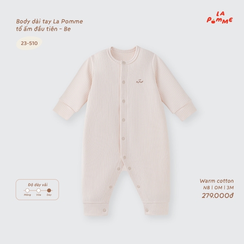 LP - Body dài tay La Pomme tổ ấm đầu tiên - Be - Newborn -SS26.T9A