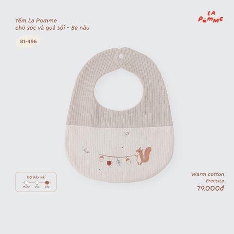 LP - Yếm La Pomme chú sóc và quả sồi - Be Nâu - FS -SS26.T9A
