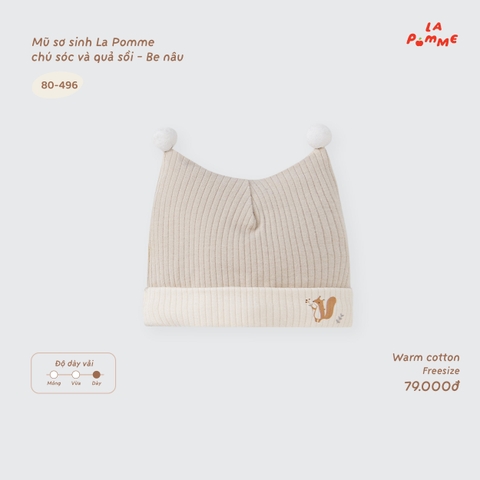 LP - Mũ sơ sinh La Pomme chú sóc và quả sồi - Be Nâu - FS -SS26.T9A