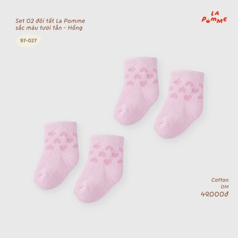LP - Set 02 đôi tất La Pomme sắc màu tươi tắn - Hồng - 0-3M -SS26.T9A