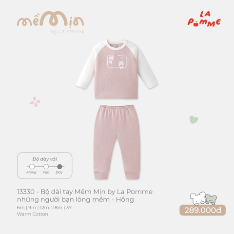 LP - Bộ dài tay Mềm Mịn by La Pomme những người bạn lông mềm - Hồng - 2-3Y - SS26.T9B