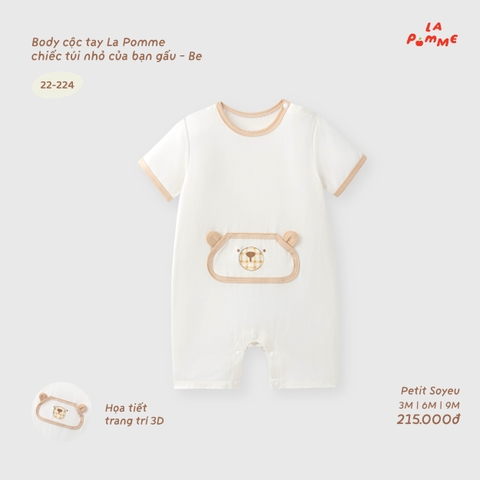 LP - Body cộc tay La Pomme chiếc túi nhỏ của bạn gấu - Be - 6-9M - SS26.T9B