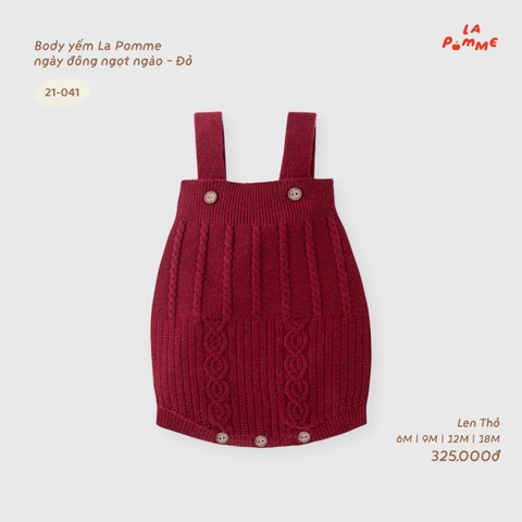 LP - Body yếm La Pomme ngày đông ngọt ngào - Đỏ - 18-24M - SS26.T9B