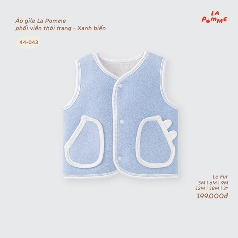 LP - Áo gile La Pomme phối viền thời trang - Xanh biển - 2-3Y - SS26.T9B