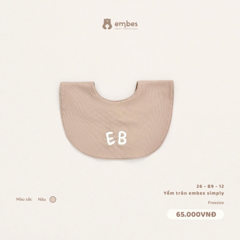 EMBES - Yếm tròn embes simply nâu - 26-B9-12 - FREESIZE - SS26.T9A