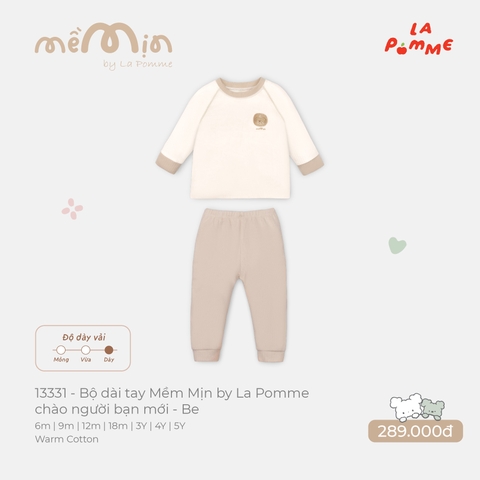 LP - Bộ dài tay Mềm Mịn by La Pomme chào người bạn mới - Be - 2-3Y - SS26.T10A