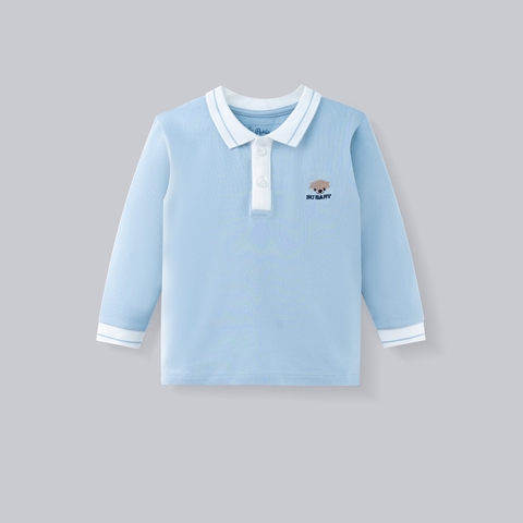 BU - Áo Polo dài tay Bubu - PPN310300 - Xanh ghi - 4-5Y - SS26.T9A