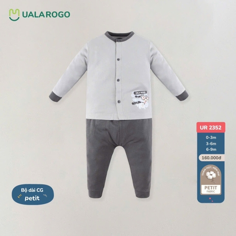 UR - Bộ dài cài thẳng 2352 - Ghi - SS24.T11A - Ghi - 3-6M