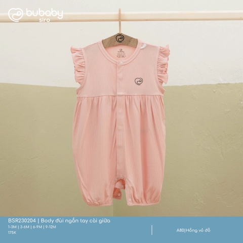 BU - Body đùi ngắn tay cài giữa - Hồng vỏ đỗ - SS25.T1A