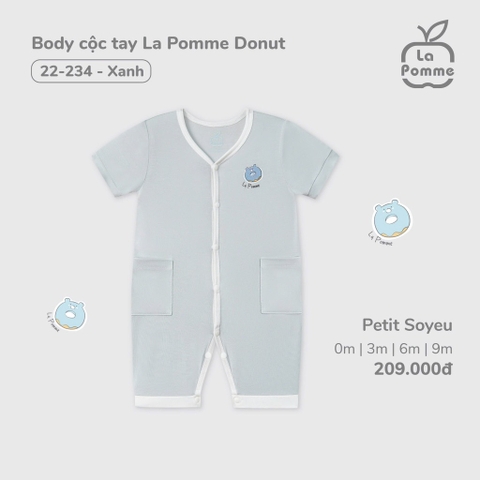 LP S10 - Body cộc tay La Pomme Donut - Xanh - 0-3M - SS25.T2A