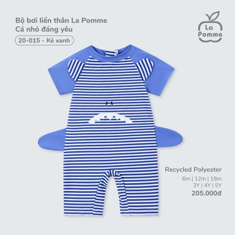 LP - Bộ bơi liền thân La Pomme Cá nhỏ đáng yêu - Kẻ xanh - 4-5Y - SS25.T4A