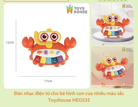 BY - Đàn nhạc điện tử cho bé hình con cua nhiều màu sắc Toyshouse HE0535