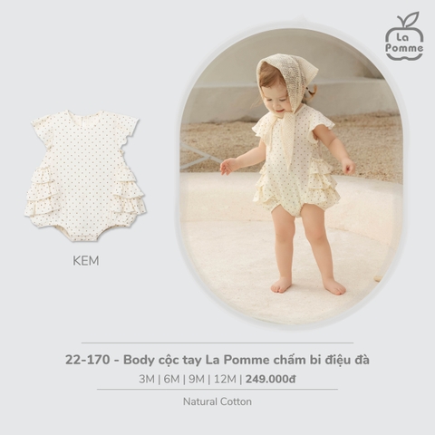 LP G20 - Body cộc tay La Pomme chấm bi điệu đà - Kem - 6-9M - SS26.T4A
