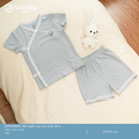 BU - Bộ ngắn tay cài chéo Siro - Ghi xám - SS25.T1A