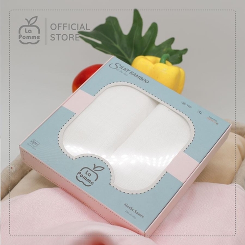 LP - K002 Set 2 Khăn đa năng sợi tre lụa (75x75) - Trắng