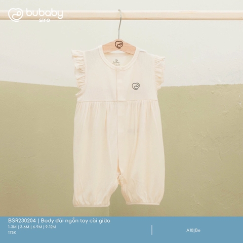 BU - Body đùi ngắn tay cài giữa - Be - SS25.T1A
