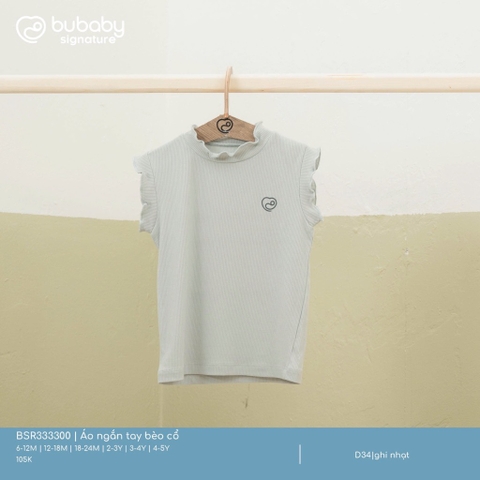 BU ĐÂY - Áo ngắn tay bèo cổ - ghi nhạt - 6-12M