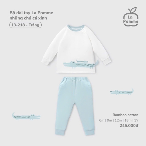 LP - Bộ dài tay La Pomme những chú cá xinh - Trắng - 6-9M - SS25.T9B