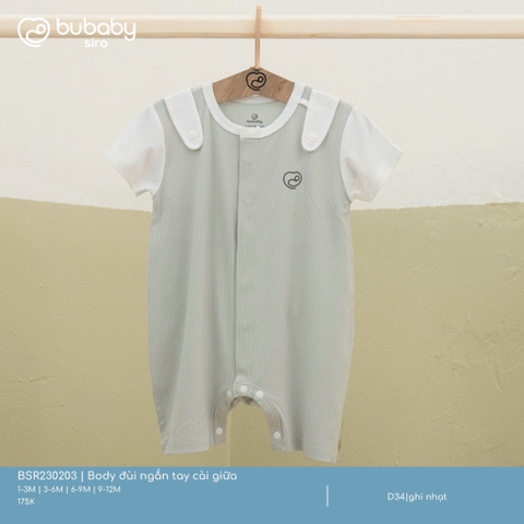 BU - Body đùi ngắn tay cài giữa - ghi nhạt - SS25.T1A