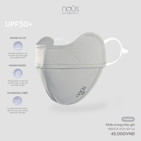 NOUS - Khẩu trang màu ghi - SS24.T8A