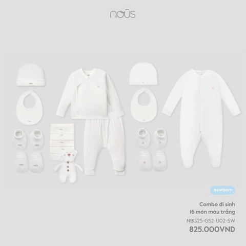 NOUS - Combo đi sinh 16 món màu trắng - SS25.T4A